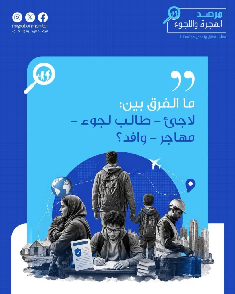 ما الفرق بين: لاجئ - طالب لجوء - مهاجر - وافد؟